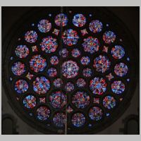 Photo by Fr Lawrence Lew, O.P. on flickr, the rose window in the north transept of St Alban's was only installed in the 19th-century and filled with modern glass.jpg